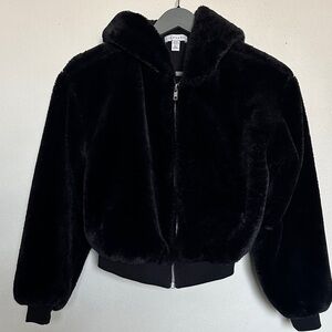 Topshop Black Teddy Jacket. Xs/S